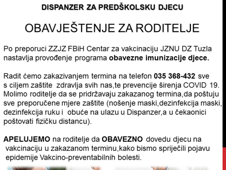 DISPANZER ZA PREDŠKOLKSU DJECU VAKCINACIJA 2