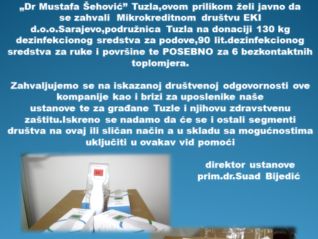 DOM ZDRAVLJA DONACIJA OD MKR EKI